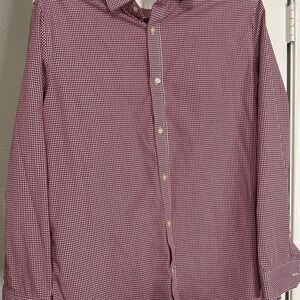 Banana Republic red/white button up, size XL